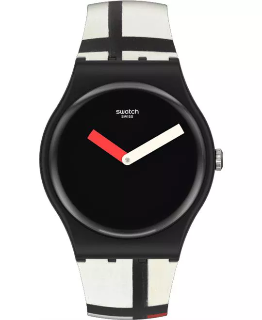 Swatch Red, Blue And White, By Piet Mondrian 41MM
