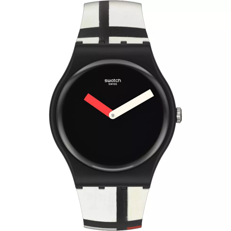 Swatch Red, Blue And White, By Piet Mondrian 41MM