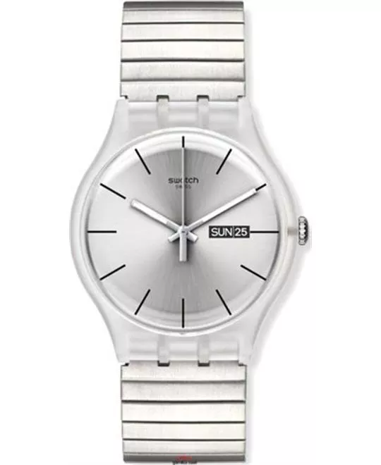 Swatch Resolution Silver Dial Watch 41mm