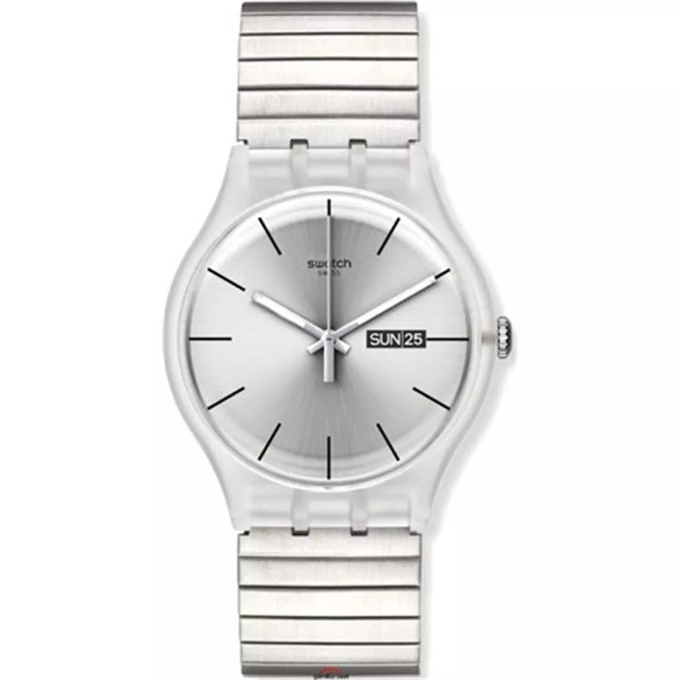 Swatch Resolution Silver Dial Watch 41mm