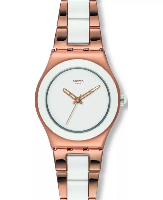Swatch Rose Pearl White Stainless Steel Ladies Watch 33mm