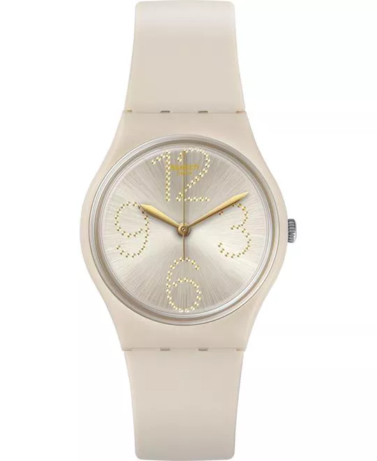 Swatch Sheerchic Beige Silicone Watch 34mm