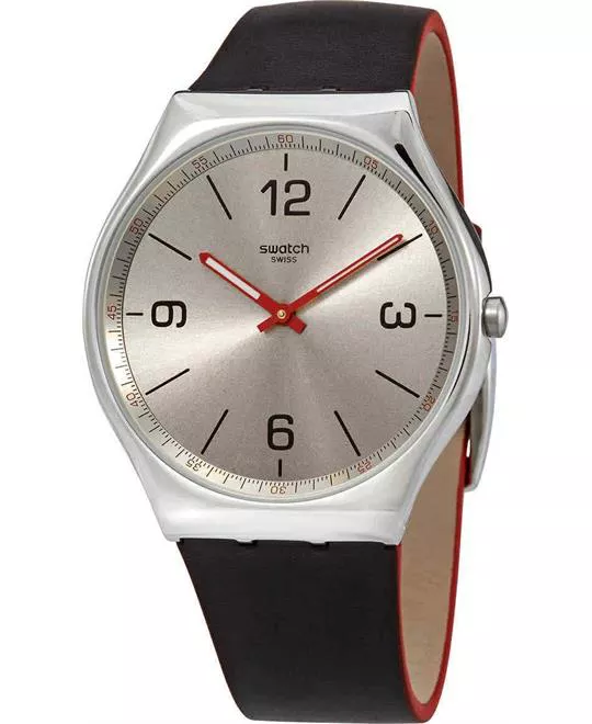 Swatch Skinmetal Silver Dial Men's Watch 42MM