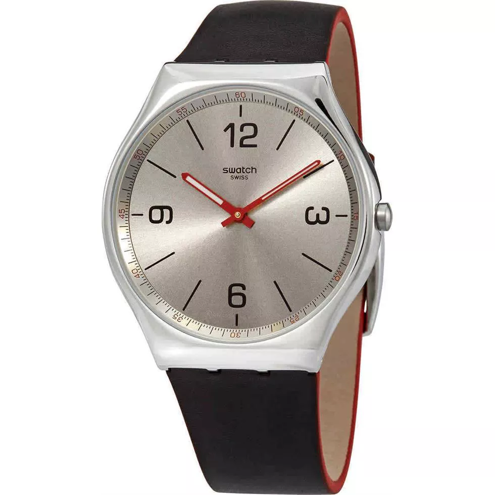 Swatch Skinmetal Silver Dial Men's Watch 42MM