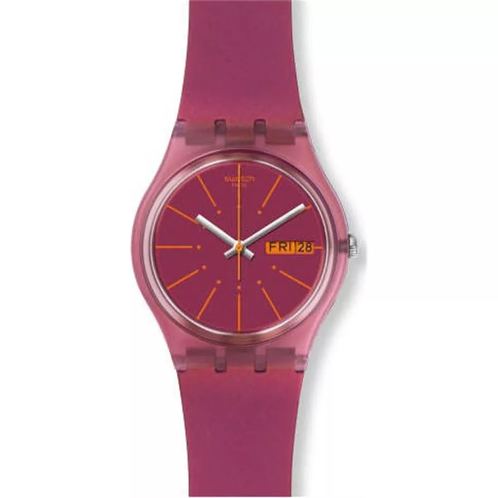 SWATCH Sneaky Pink Silicone Ladies Watch 34mm