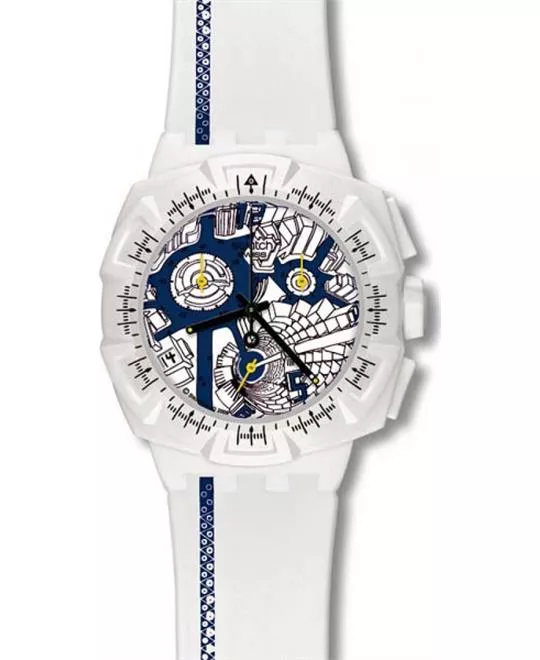 Swatch Swiss Map blue chronograph men's watch 43mm