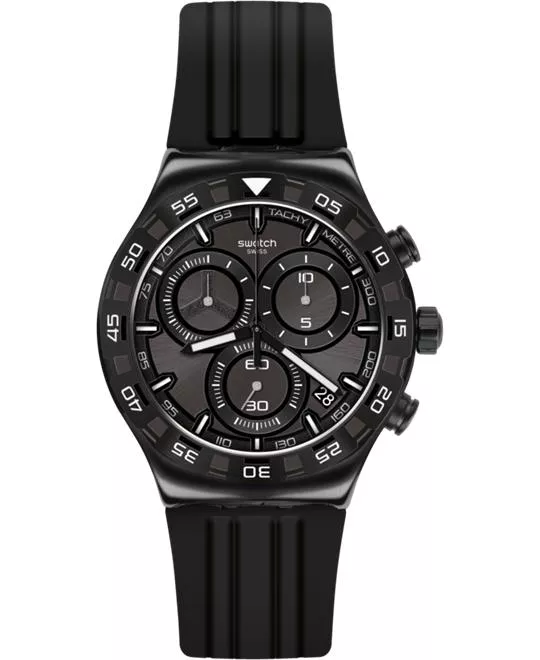 Swatch Teckno Black Silicone Watch 45mm