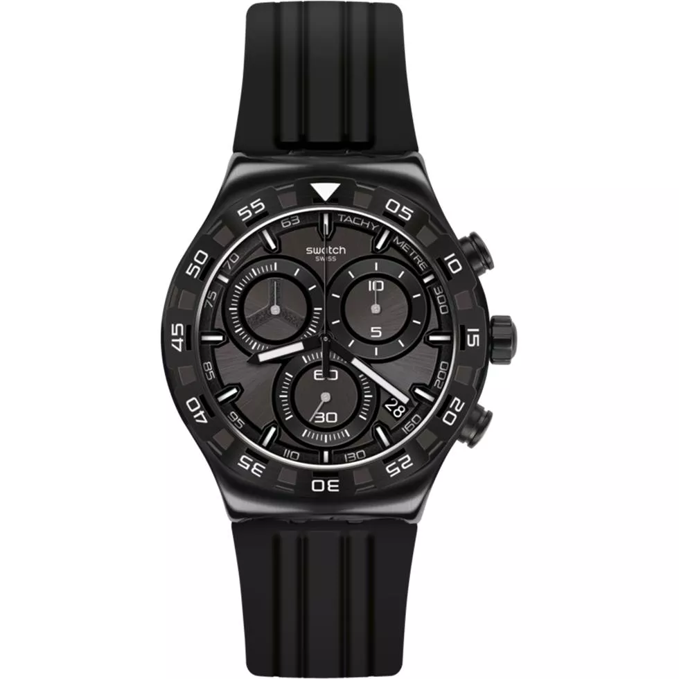 Swatch Teckno Black Silicone Watch 45mm