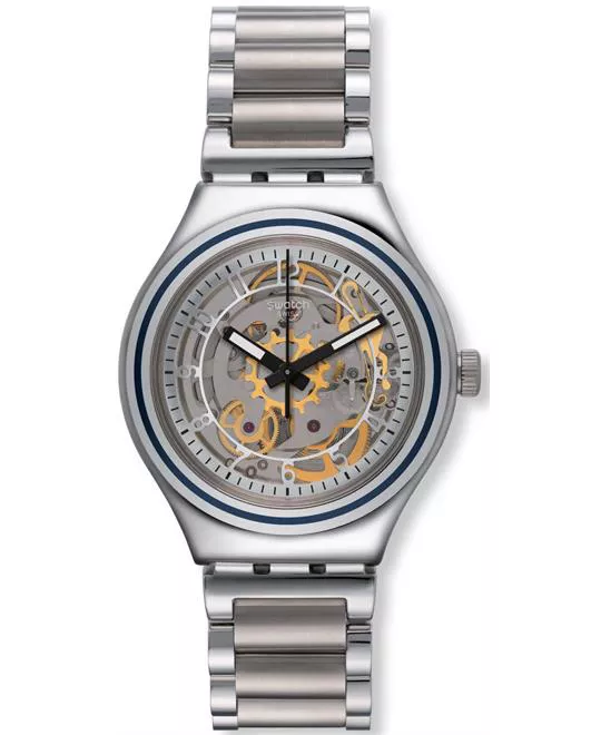 Swatch Uncle Charly Silver Dial Steel Unisex Watch 37mm