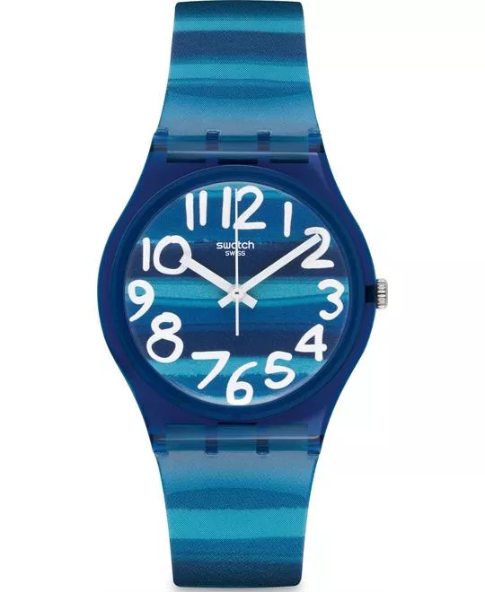 Swatch Unisex Blue Plastic Watch 33mm