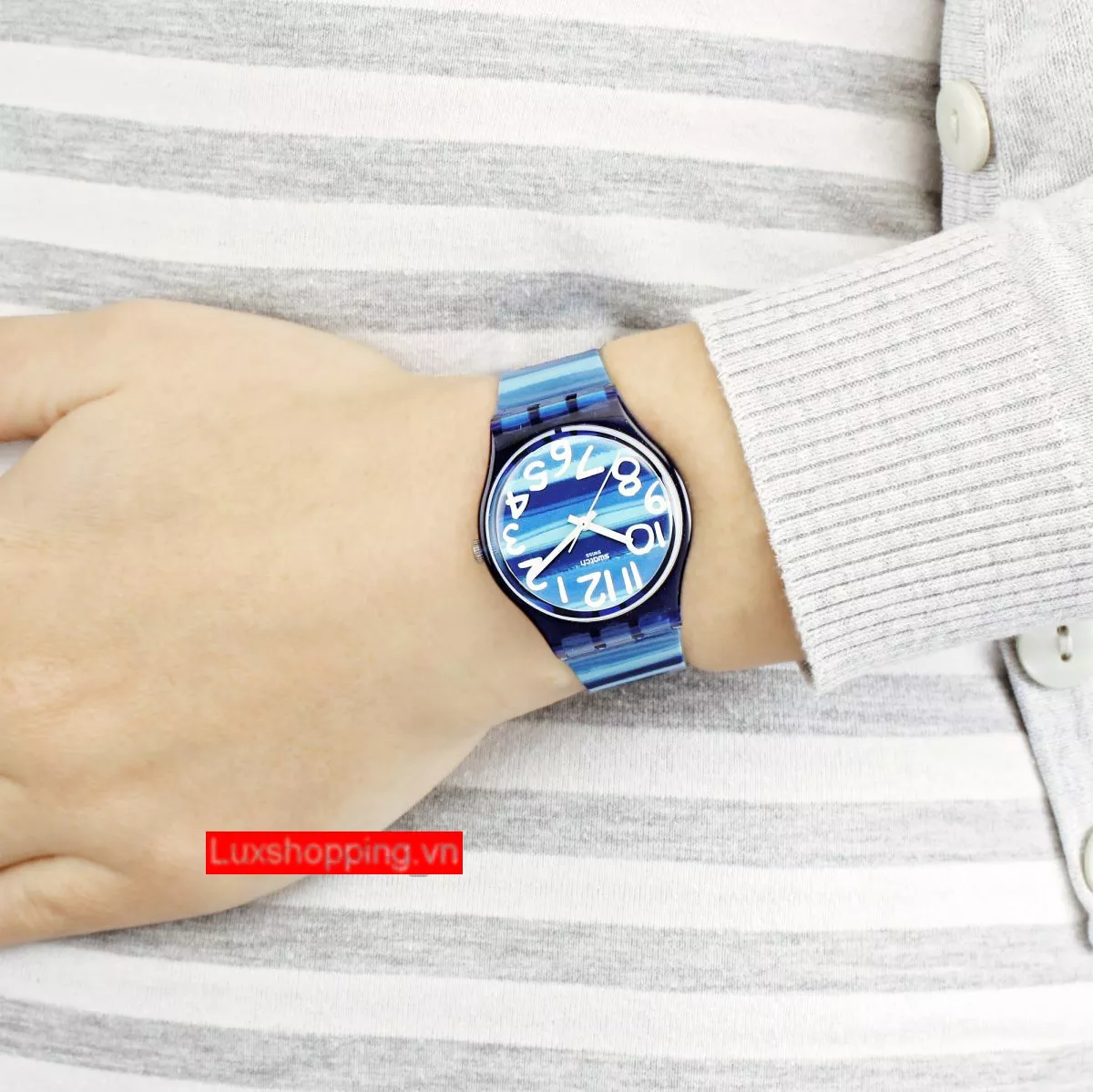 Swatch Unisex Blue Plastic Watch 33mm