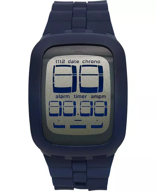 Swatch Unisex Swiss Blue Silicone Watch 39mm 