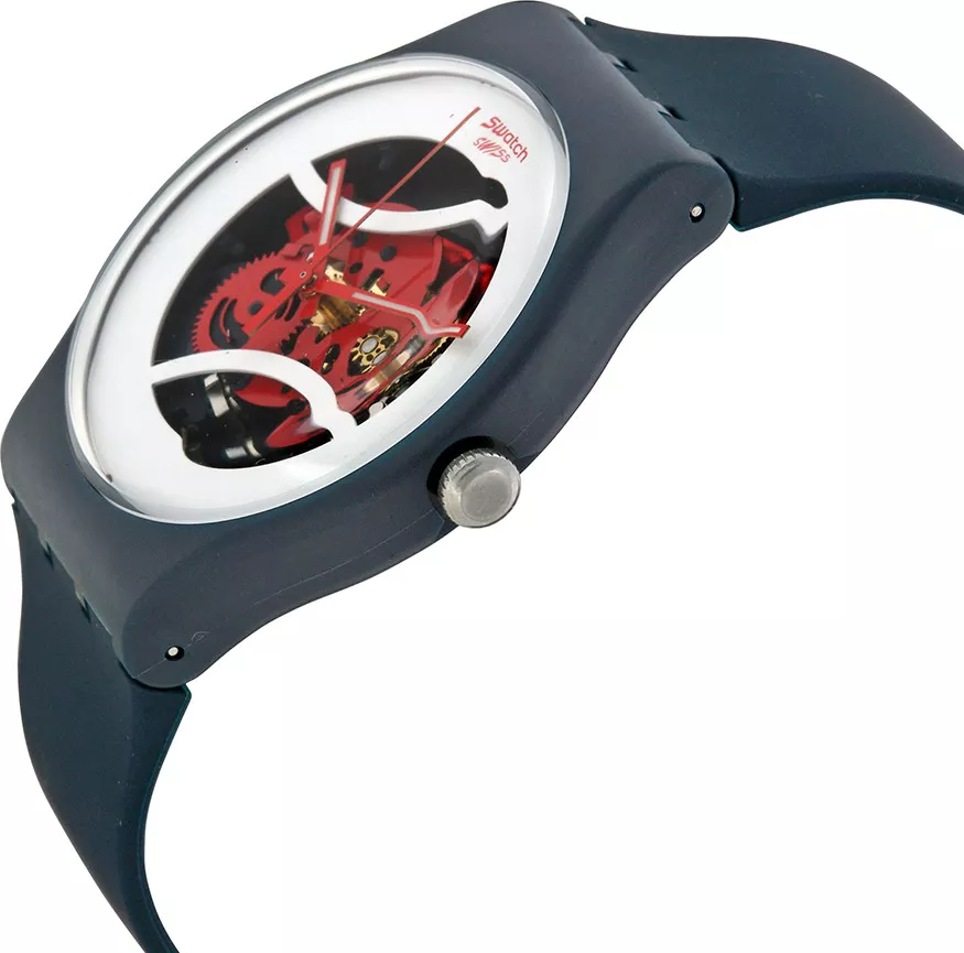 Swatch Unisex Swiss Blue Silicone Watch 41mm 