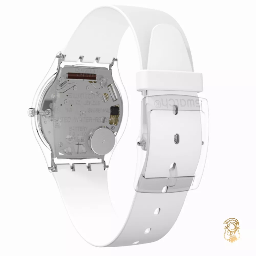 Swatch Unisex Swiss Classiness White Silicone Watch 34mm 