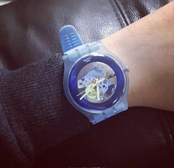 Swatch Unisex Swiss Cool Blue Silicone Watch 41mm 