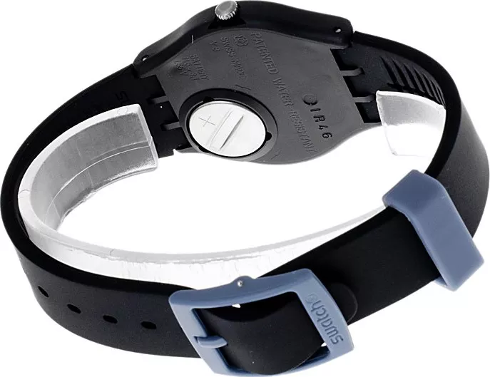 Swatch Unisex Swiss Nightsea Silicone Watch 34mm