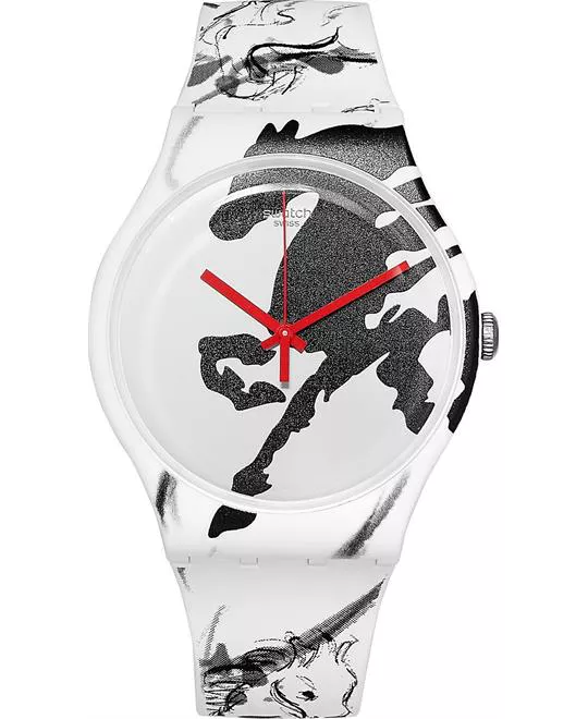 Swatch Unisex Swiss Silicone Watch 41mm 