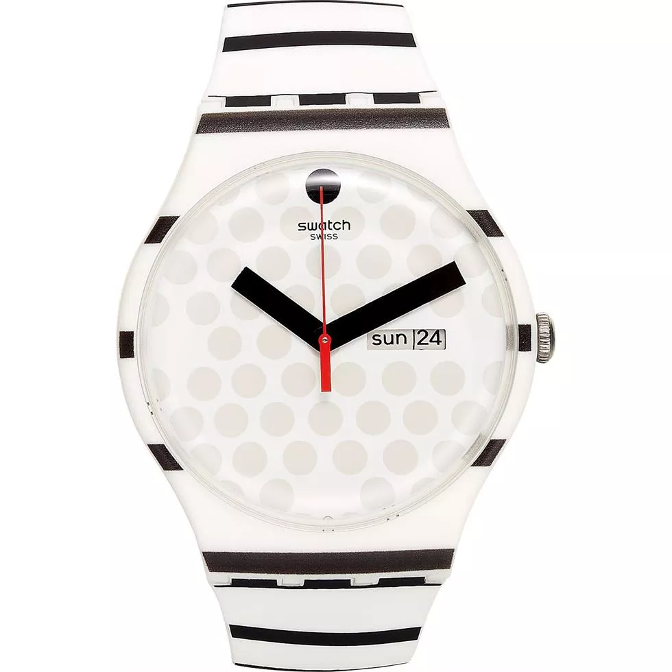 Swatch Unisex Swiss Zebratian Silicone Watch 41mm 