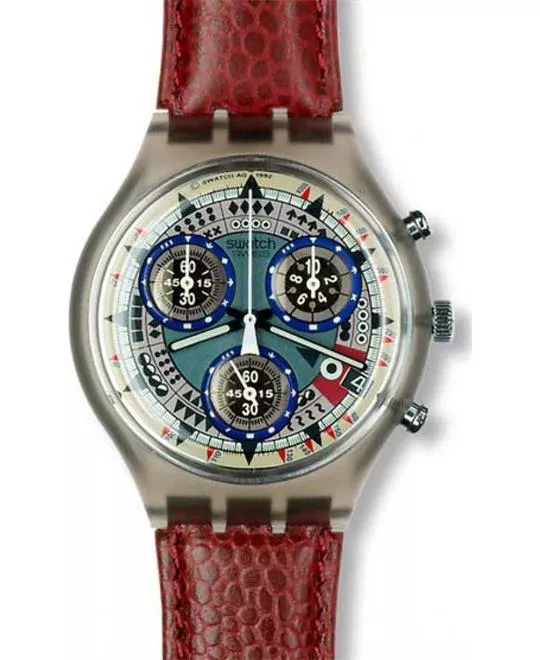 Swatch watch chronograph ATZ ECO 1994  Leather, 36mm