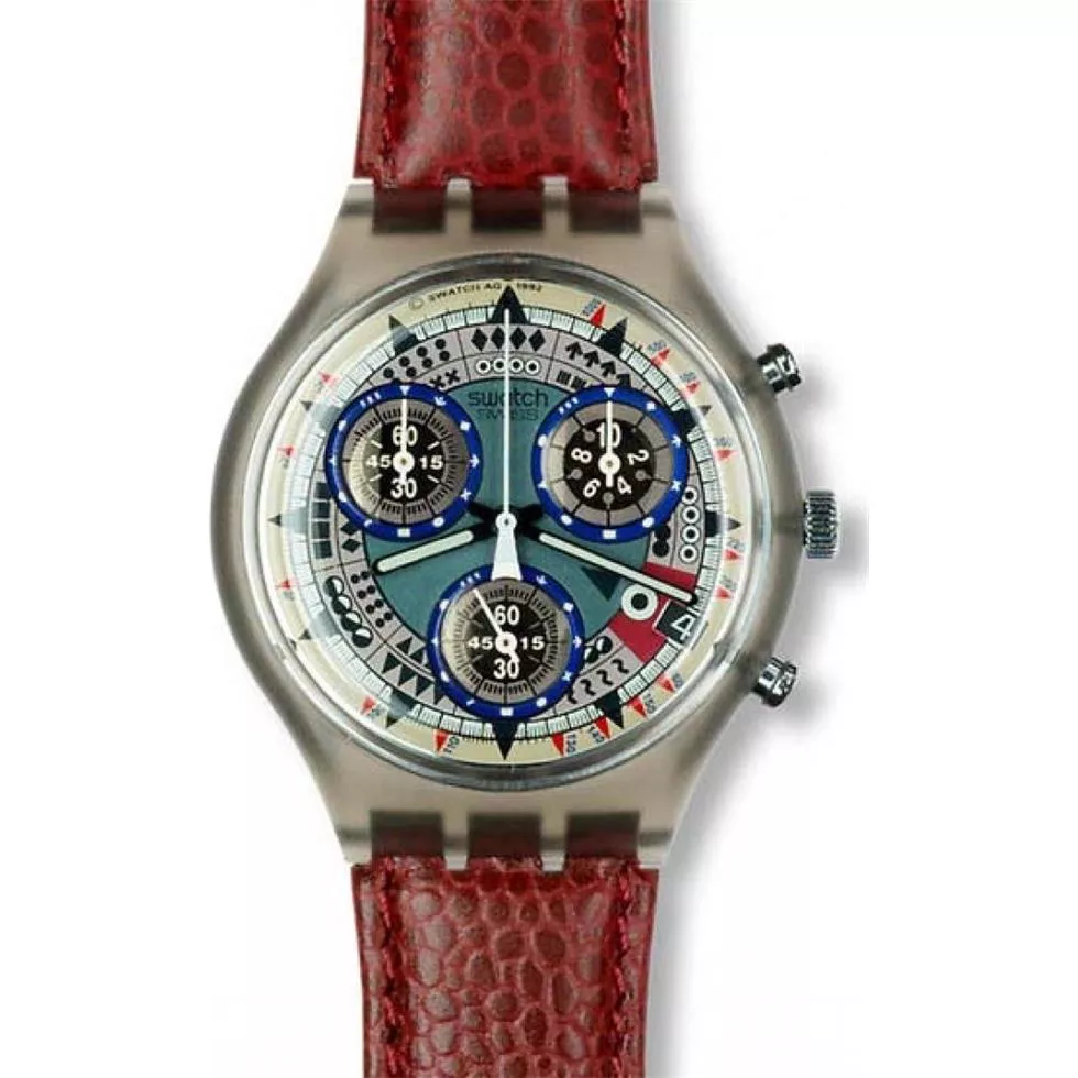 Swatch watch chronograph ATZ ECO 1994  Leather, 36mm