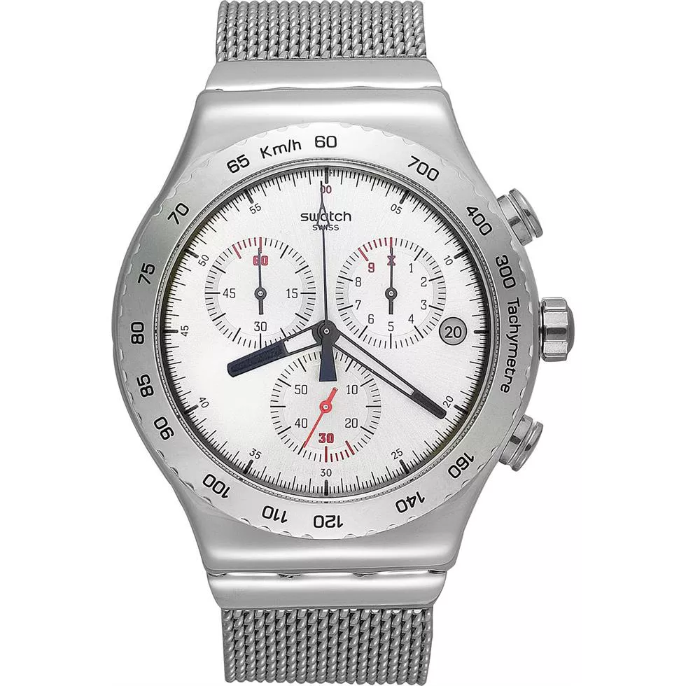 Swatch Watch, Men's Swiss Chronograph Silverish 43mm 