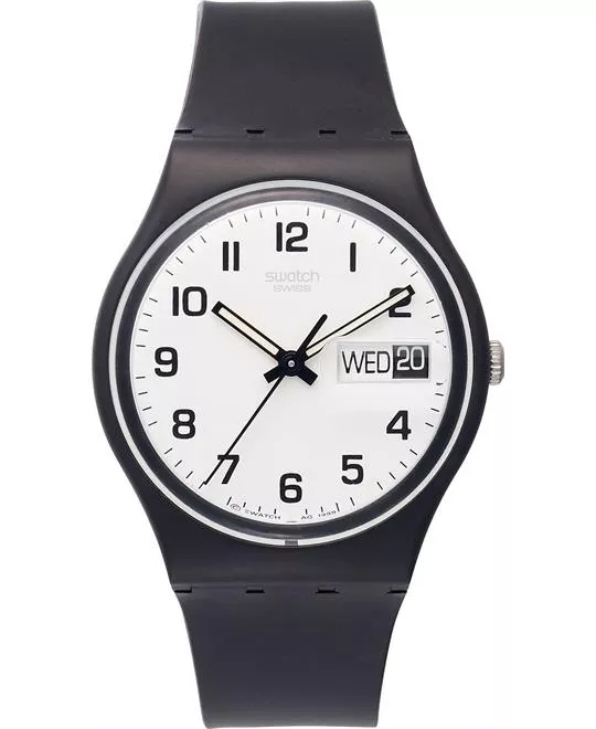 Swatch Watch, Unisex Swiss Black Plastic 34mm