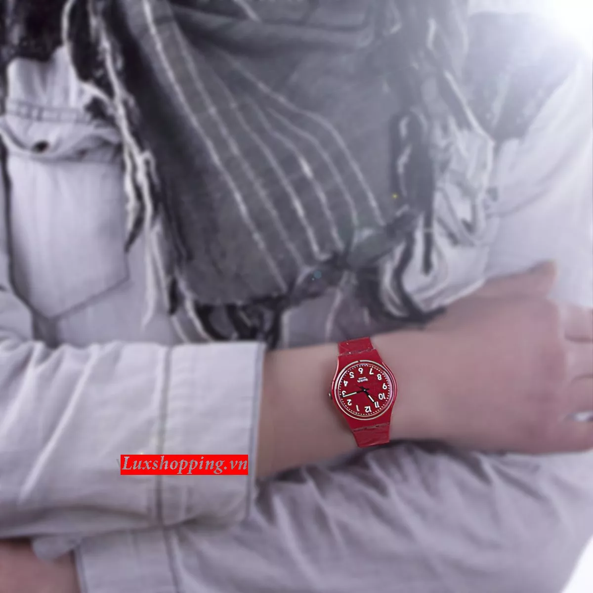 Swatch Watch, Unisex Swiss Cherry-Berry Shiny Red , 34mm 