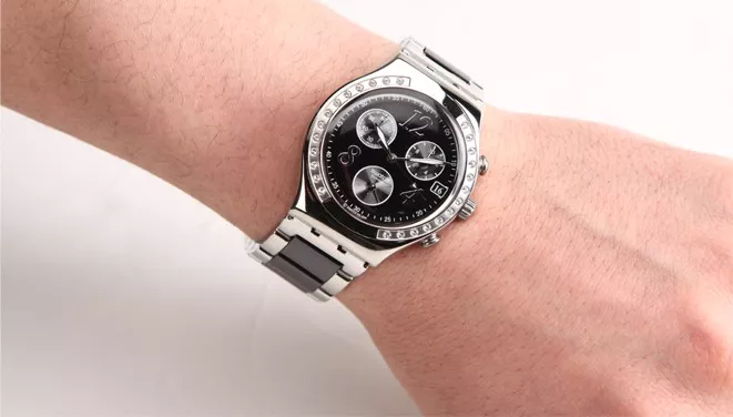 Swatch Watch, Unisex Swiss Chronograph Ceramic 40mm 