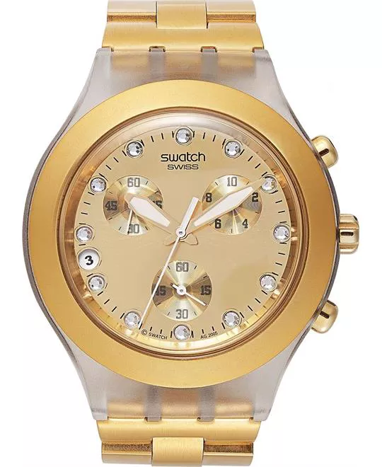 Swatch Watch, Unisex Swiss Chronograph Gold-Tone, 43mm 