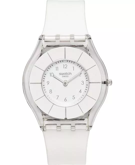 Swatch Unisex Swiss Classiness White Silicone Watch 34mm 