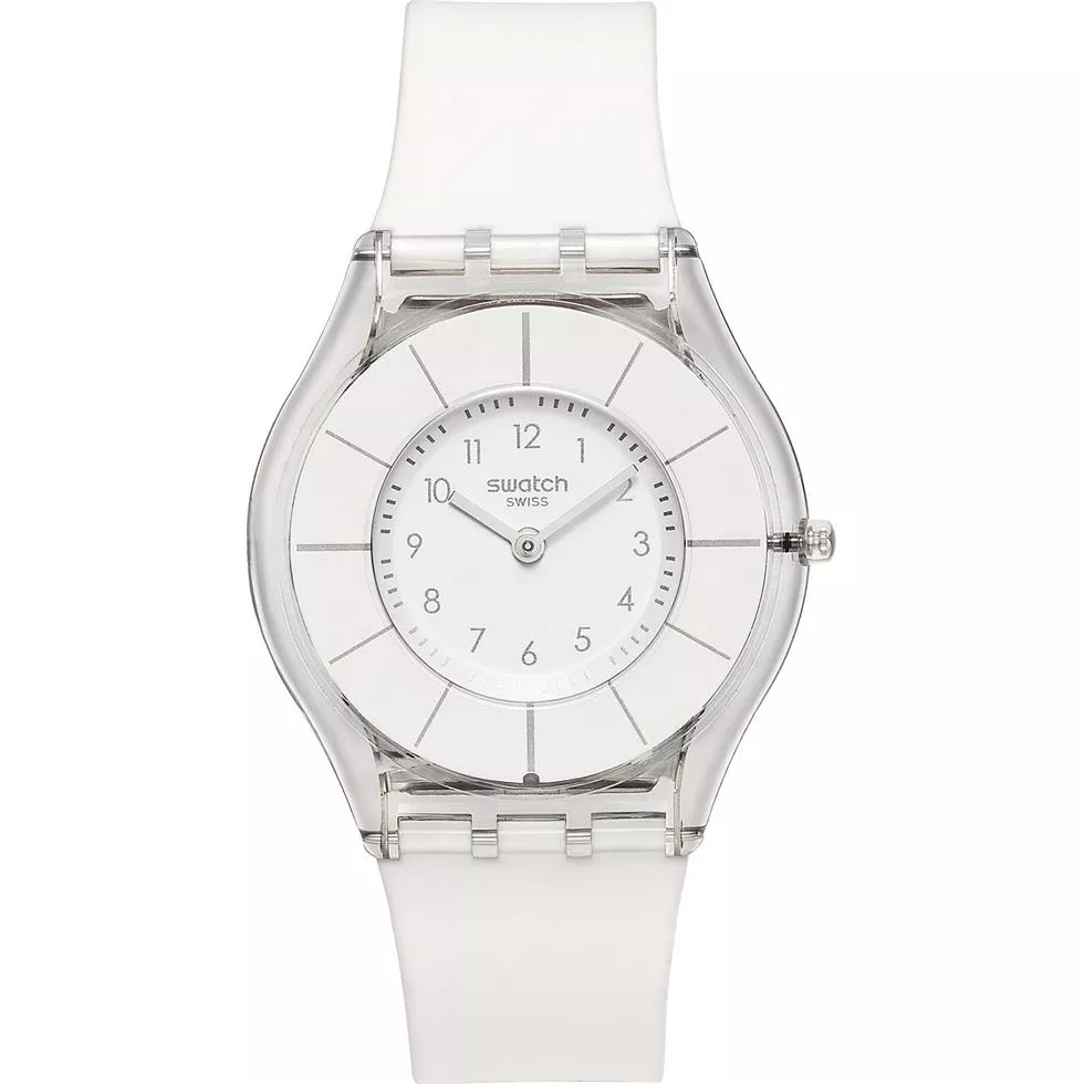 Swatch Unisex Swiss Classiness White Silicone Watch 34mm 