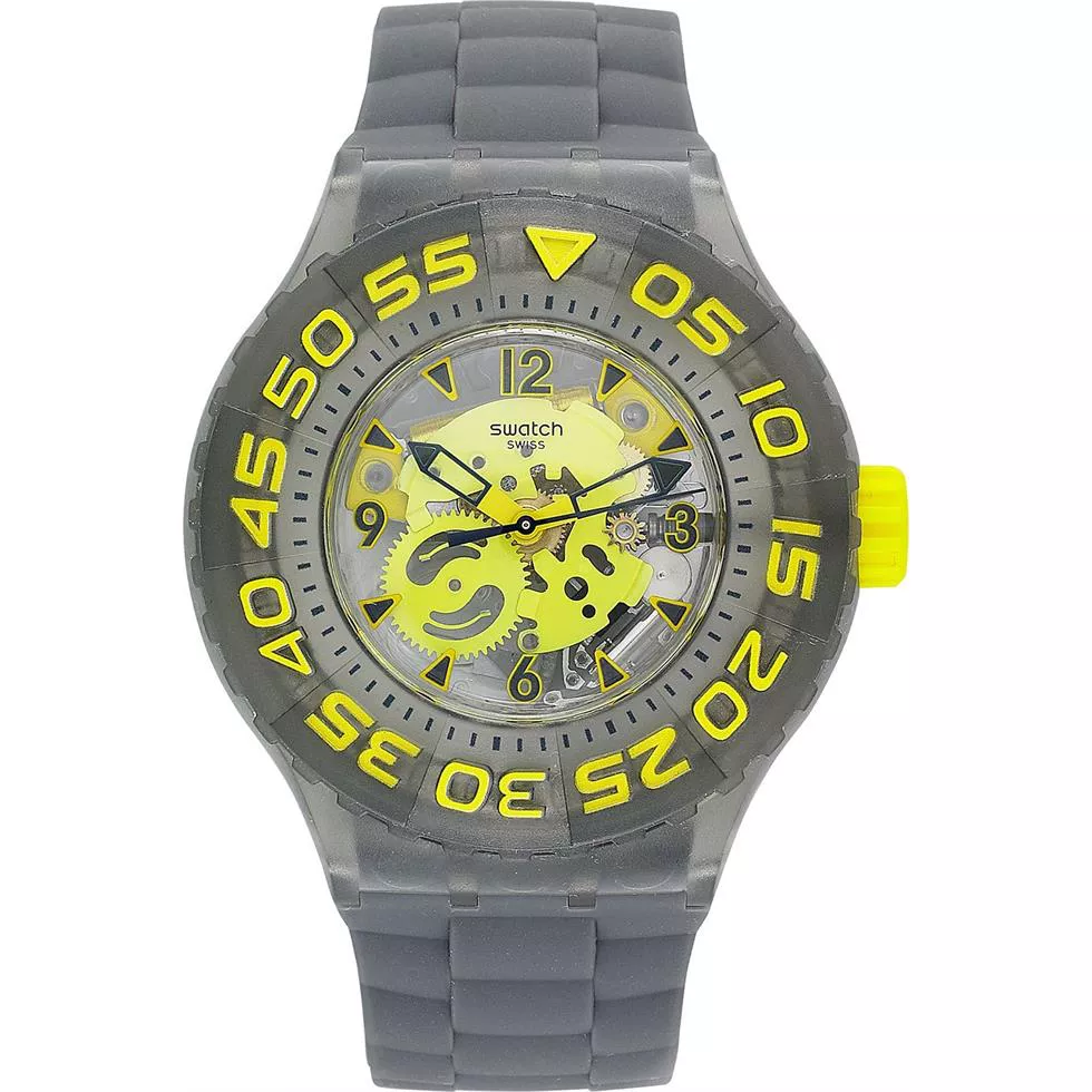 Swatch Watch, Unisex Swiss Cuttlefish Silicone, 44mm 
