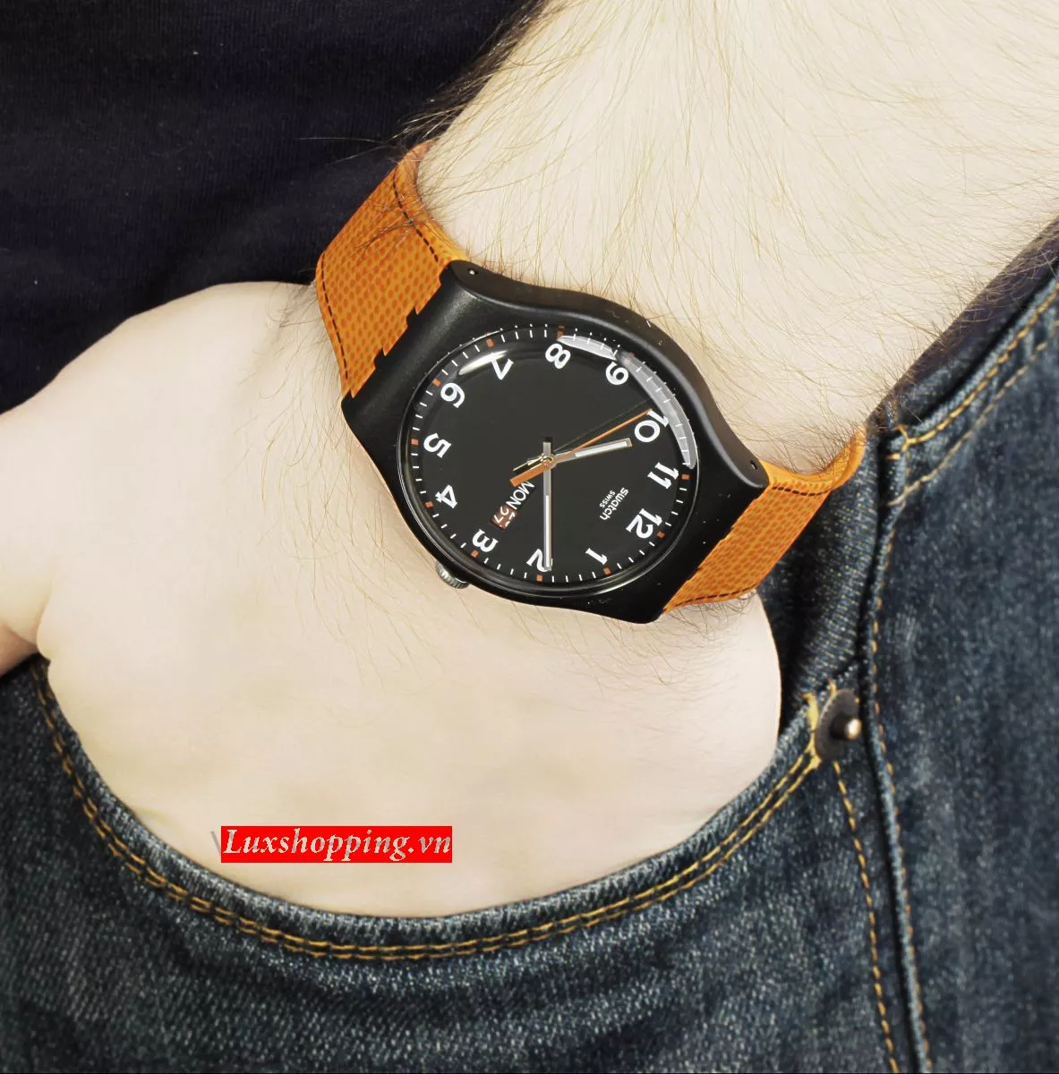 Swatch Watch, Unisex Swiss Orange Silicone, 41mm 