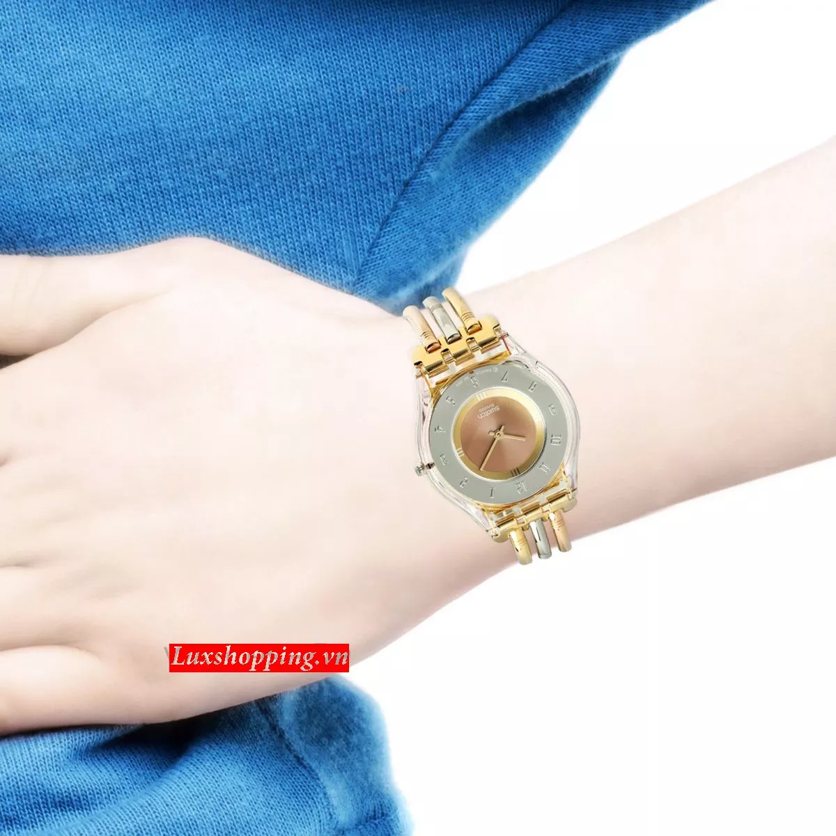Swatch Watch, Women's Swiss Tri-Gold Large Three Bar, 34mm