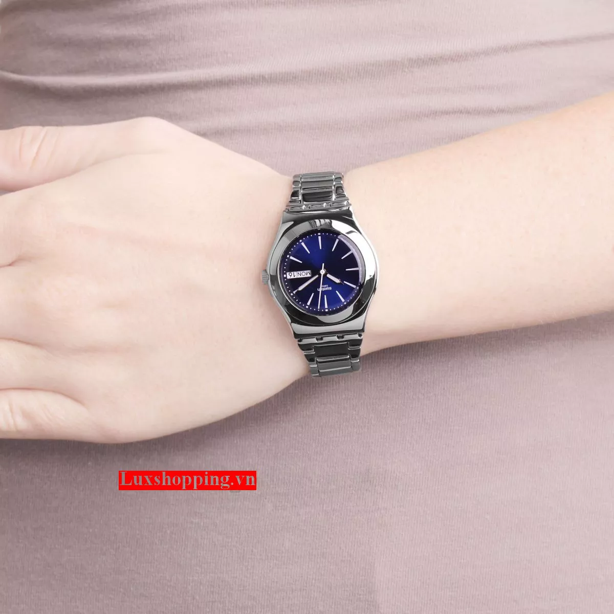 Swatch Women's Irony Swiss Quartz Watch with Blue 31mm