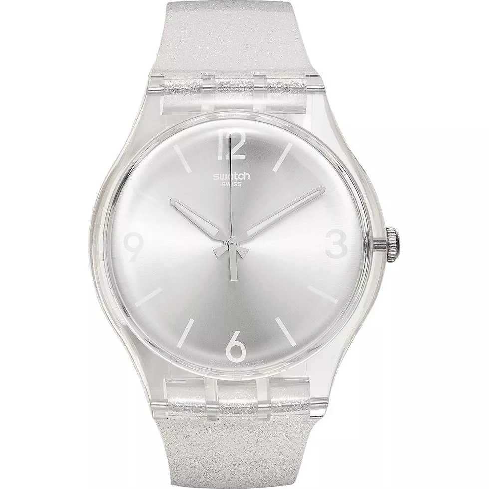 Swatch Women's Swiss White Silicone Watch 41mm 