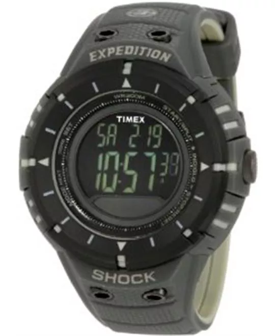  Men's Expedition Trail Series Shock Digital Compass Black/Green Resin Strap Watch