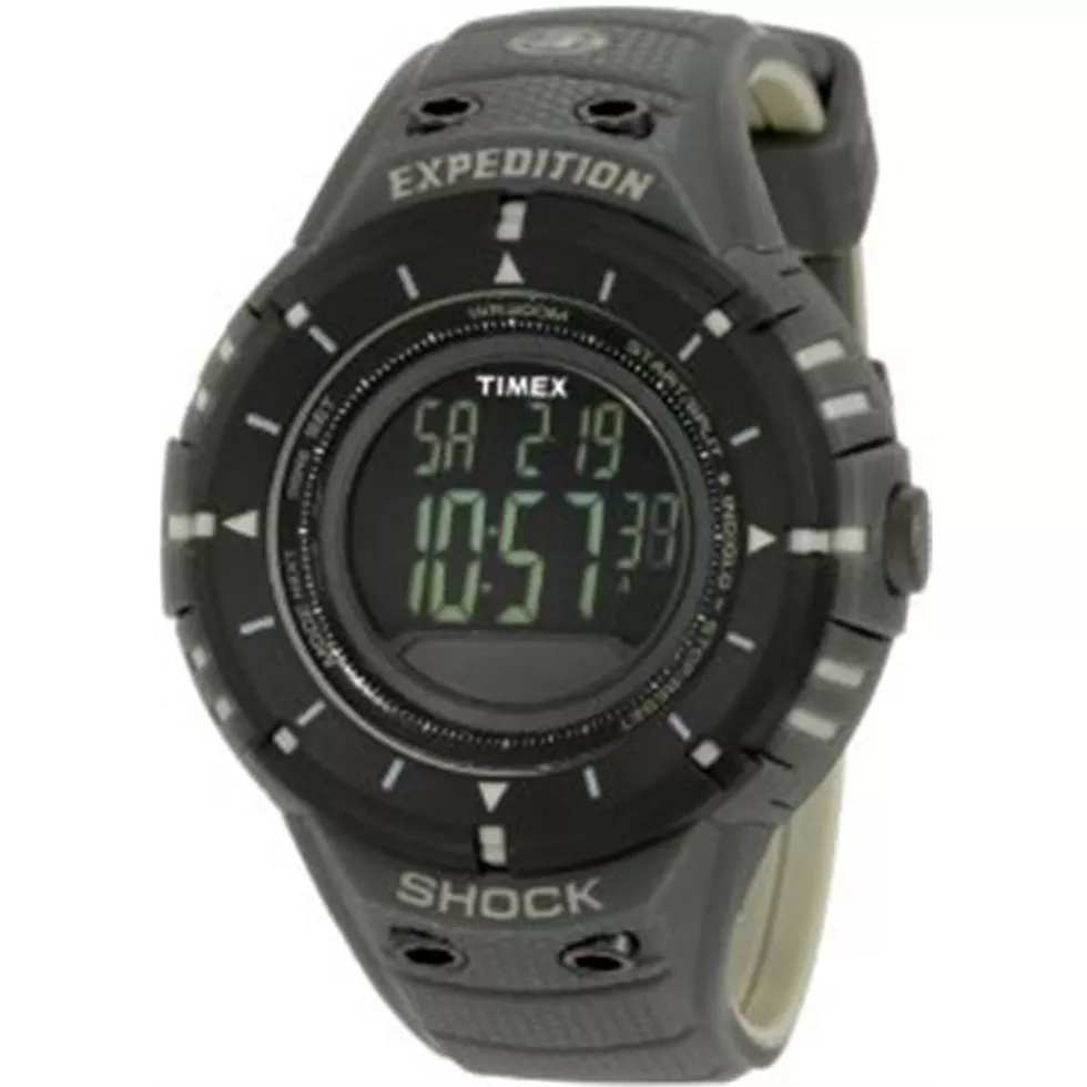  Men's Expedition Trail Series Shock Digital Compass Black/Green Resin Strap Watch