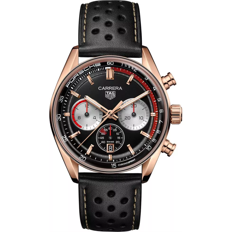 Tag Heuer Carrera CBS2043.EB0420 Chronosprint x Porsche 911 Limited 1964 Watch 42mm