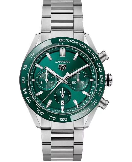 TAG Heuer Carrera Green-Tone Chronograph Watch 44mm