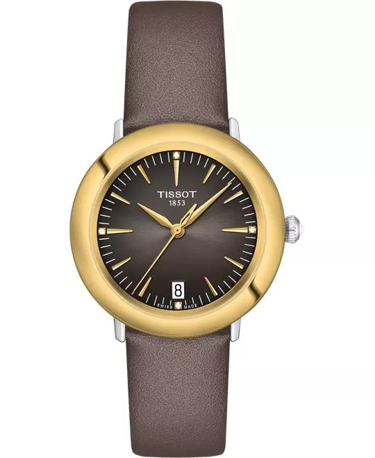 Tissot Glendora T929.210.46.066.00 18K Gold bezel Watch 33mm