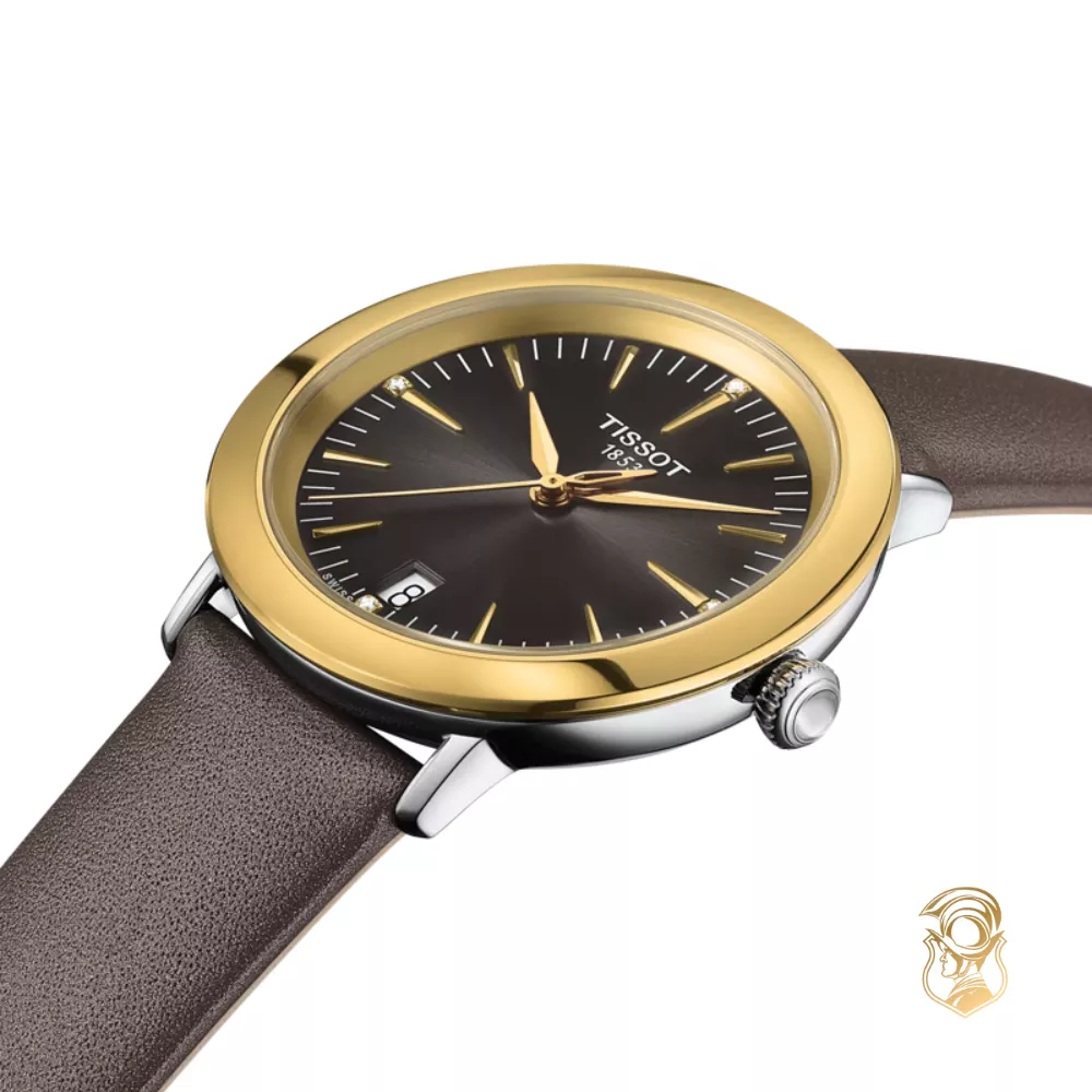 Tissot Glendora T929.210.46.066.00 18K Gold bezel Watch 33mm