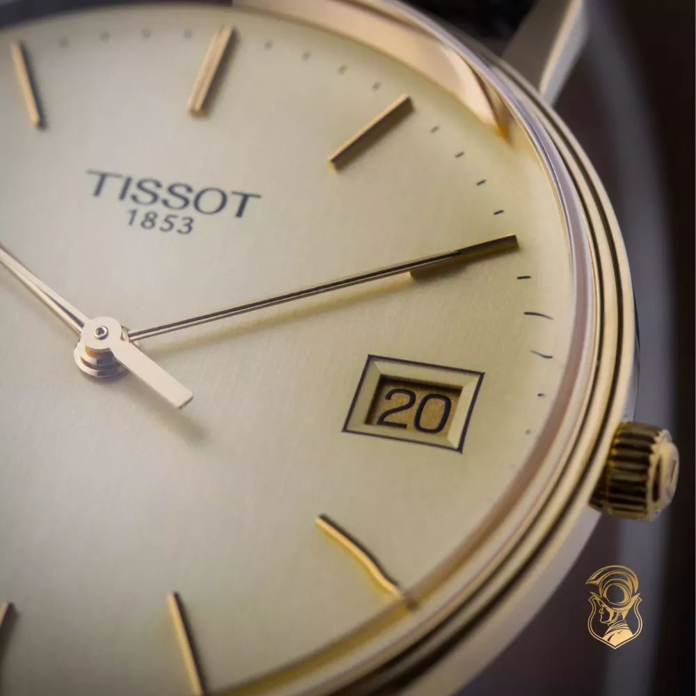 Tissot Goldrun T71.3.401.21 Hesalite 18K Gold Watch 33.7mm
