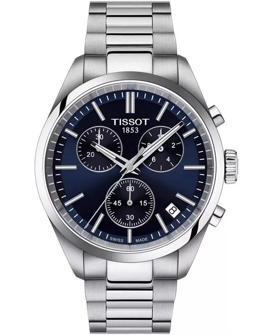 Tissot PR100 Chronograph Silver-Tone Watch 40mm