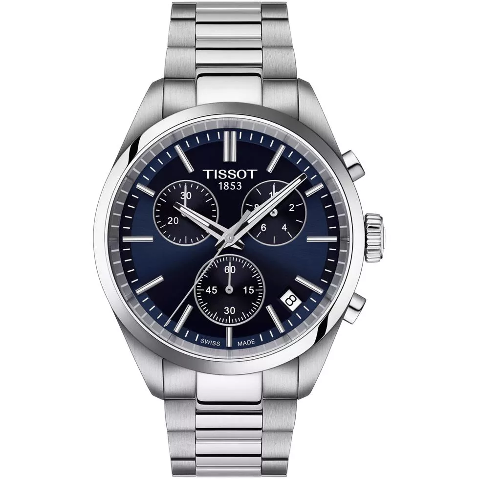 Tissot PR100 Chronograph Silver-Tone Watch 40mm