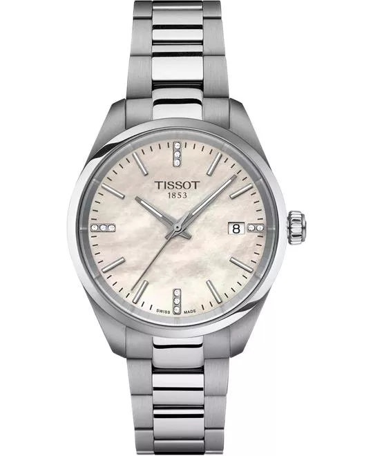 Tissot PR100 Diamonds Silver-Tone Watch 34mm