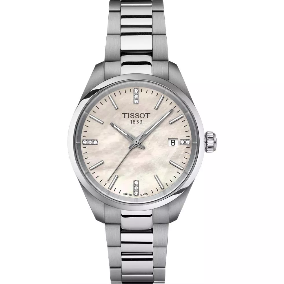 Tissot PR100 Diamonds Silver-Tone Watch 34mm