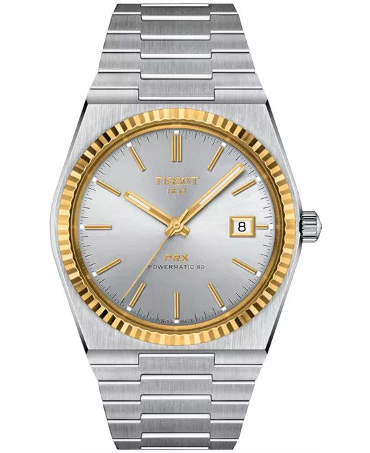 Tissot Prx T931.407.41.031.01 Powermatic 80 Steel And 18k Gold Bezel Watch 40mm