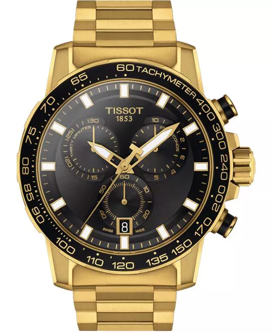 Tissot SuperSport Chrono Gold Tone Watch 45.5mm 