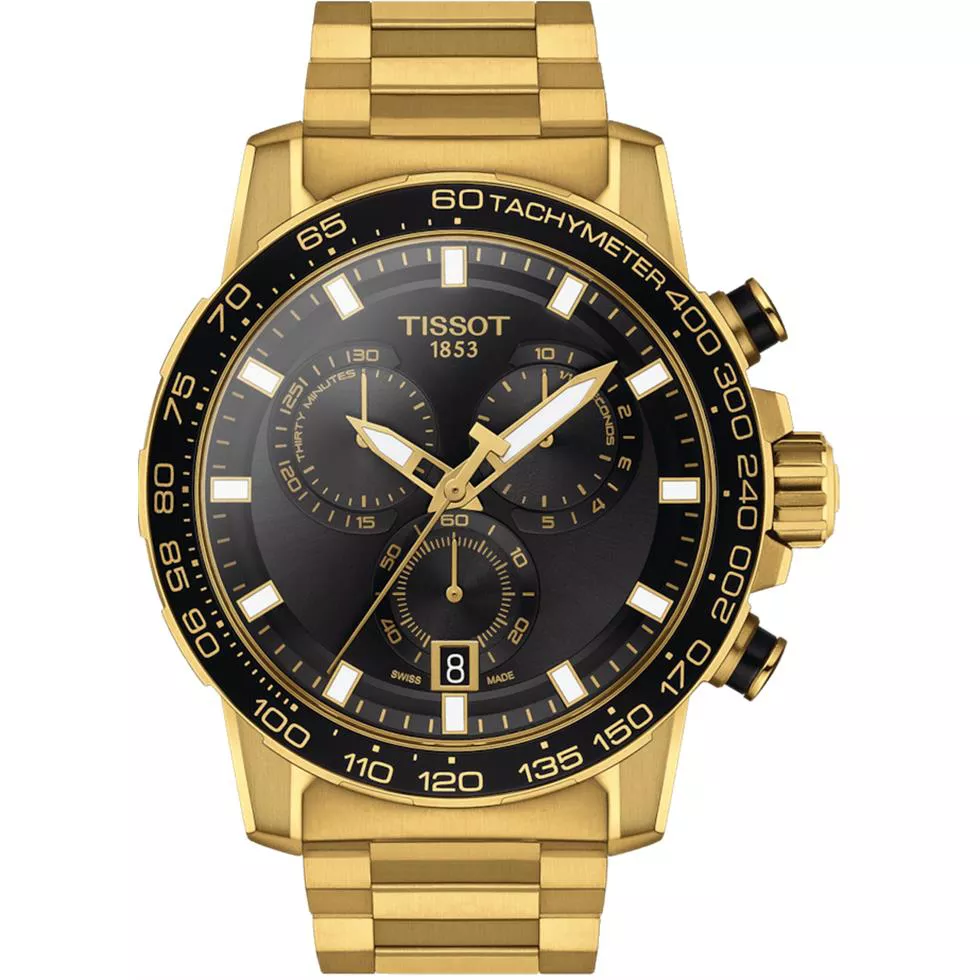 Tissot SuperSport Chrono Gold Tone Watch 45.5mm 